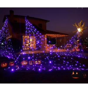 Halloween 19' LED Giant Spider Web Light