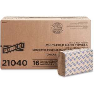 Genuine Joe 250-Count Multi-Fold Natural Paper Towels