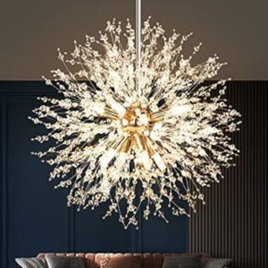 8-Light Gold Dandelion Chandelier