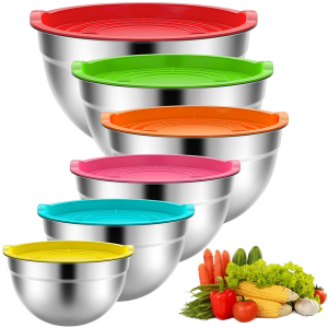 6-Pack Stainless Steel Mixing Bowls Set
