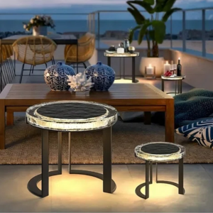 Solar Integrated LED Floor Lamp End Table