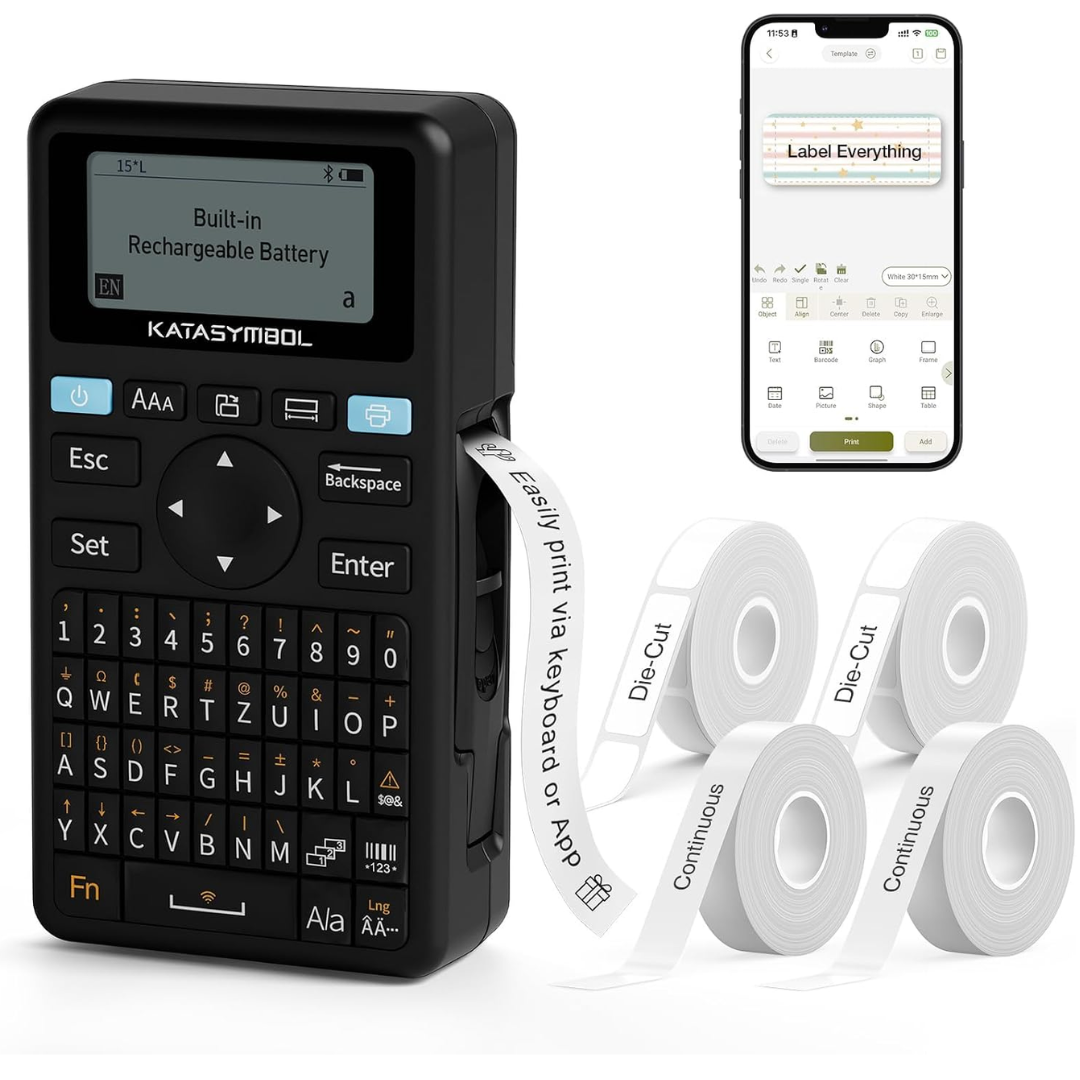 Bluetooth Label Maker w/4 Tapes