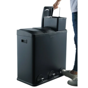 Step N' Sort 3-Compartment 16Gal. Stainless Steel Trash Can